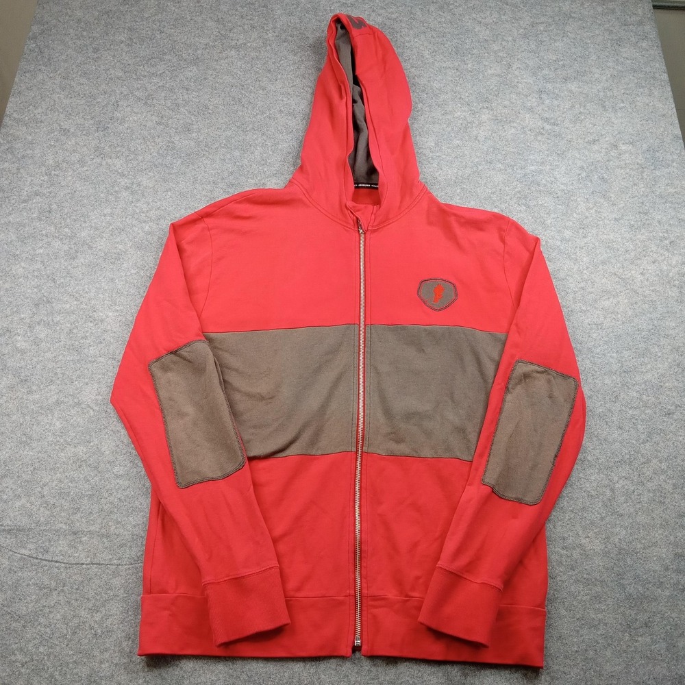 Gongshow Hoodie‎ Mens Large Sweatshirt Full Zip Colorblock Elbow Patches Hockey